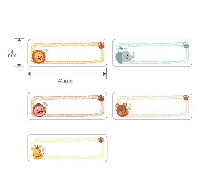 NIIMBOT N1 ラベルプリンター 名前シール 専用 ラベル カーボンリボン カートリッジ リボン ブラック ホワイト レッド ブルー グリーン ピンク 動物