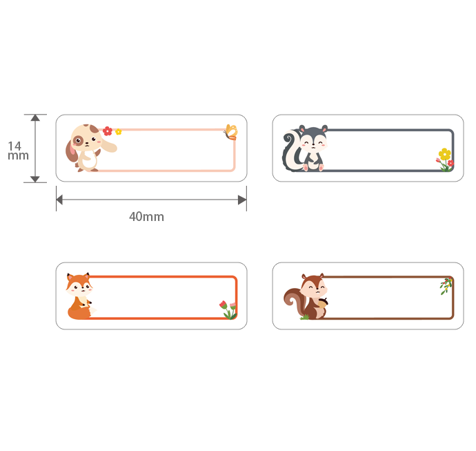 NIIMBOT N1 ラベルプリンター 名前シール 専用 ラベル カーボンリボン カートリッジ リボン ブラック ホワイト レッド ブルー グリーン ピンク 動物